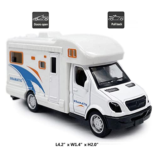 Mini Toy Camper Van RV Diecast Pull Back Car with Opening Roof and Side Door for Boys Age 3-12 - Metanyl