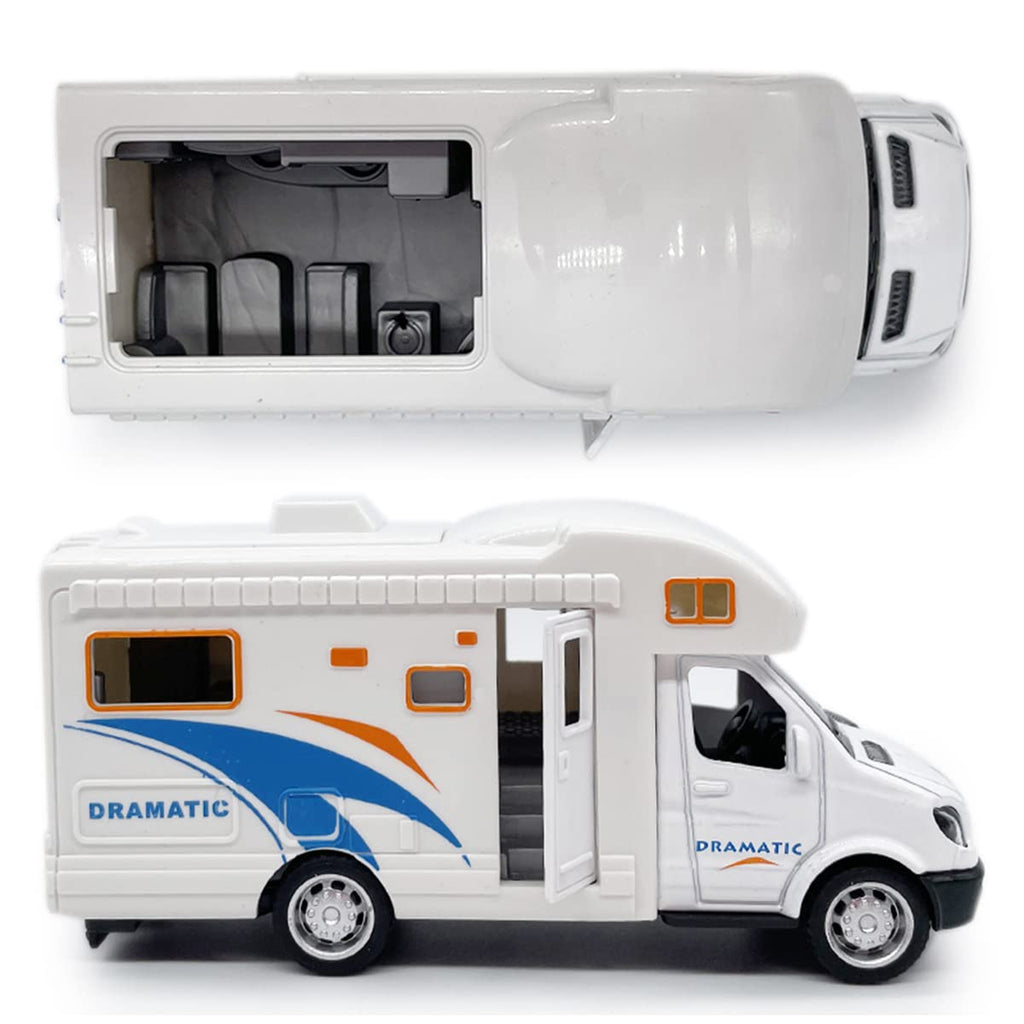 Mini Toy Camper Van RV Diecast Pull Back Car with Opening Roof and Side Door for Boys Age 3-12 - Metanyl