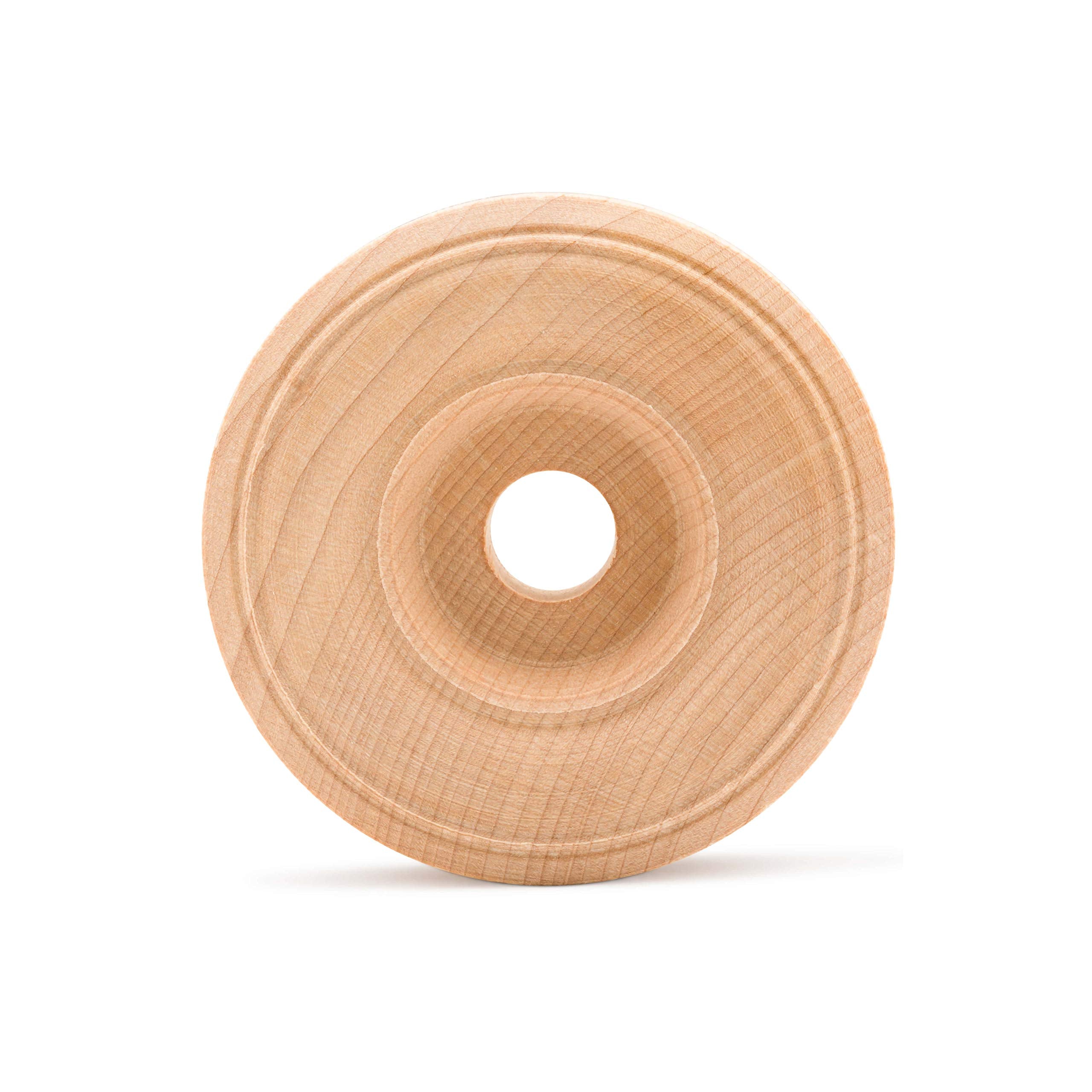 Mini Wood Wheels Treaded Style, 2 Inch Diameter, Pack of 12 for Crafts and DIY Model Cars by Woodpeckers