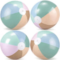MiniInflat 4-Pack 16-Inch Pastel Beach Balls for Pool Parties & Summer Fun