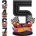 MiniInflat Wooden Race Car Number 5 Sign for 5th Birthday Party Centerpiece Decor