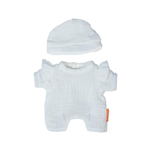 Miniland Doll Pajamas and Hat – White, Fits 8 1/4 Inch Dolls