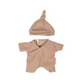 Miniland Pajamas with Hat for 8 1/4 Inch Dolls - Brown Bedtime Outfit