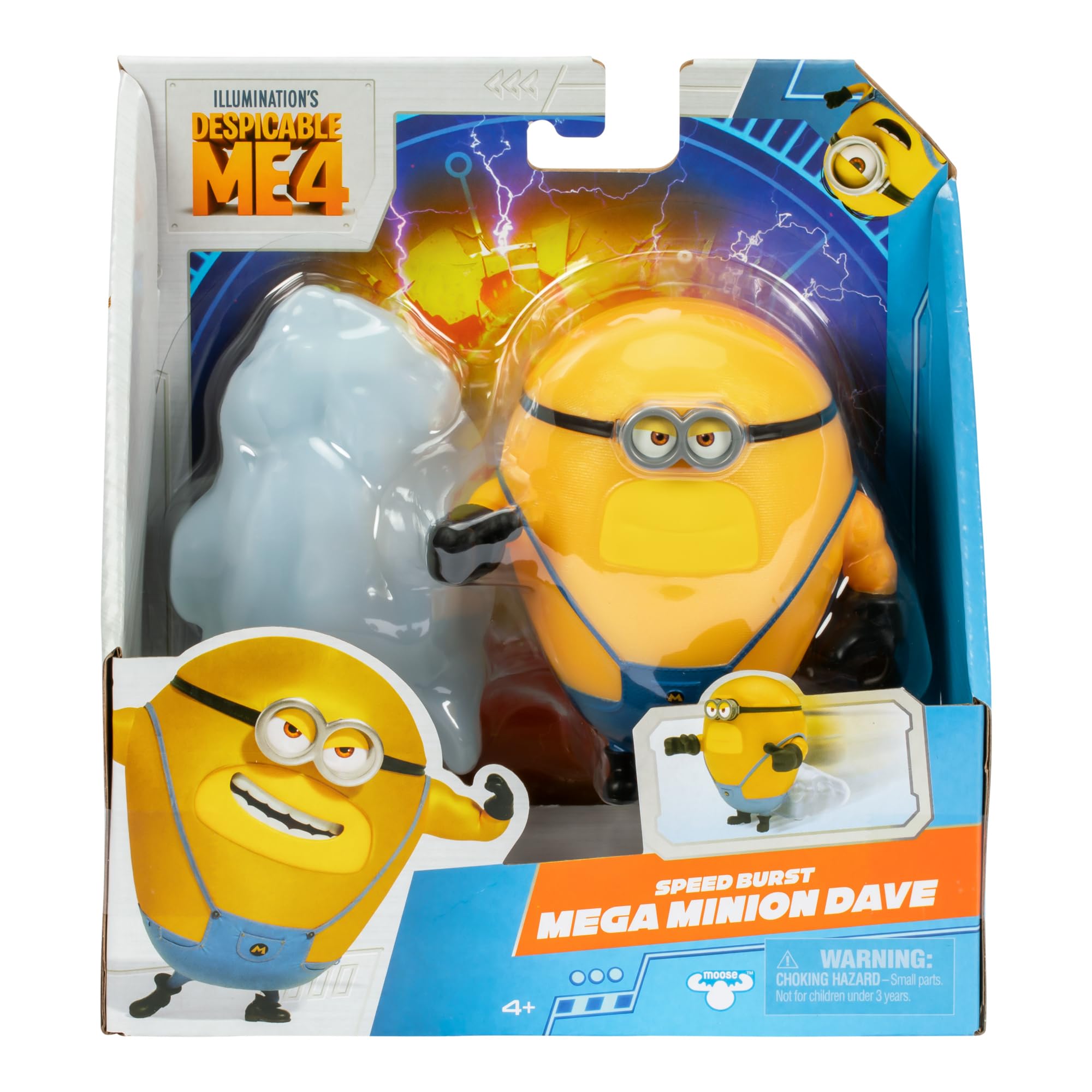 Minions Despicable Me 4 Speed Burst Mega Dave Action Figure – Pull-Back Racing Fun from the Movie
