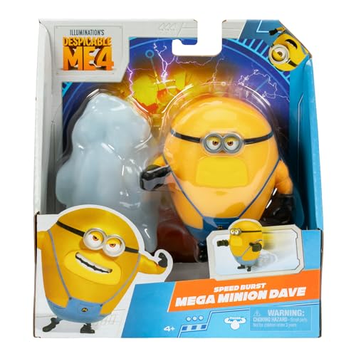 Minions Despicable Me 4 Speed Burst Mega Dave Action Figure – Pull-Back Racing Fun from the Movie