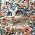 MINIWAN 500 Piece 3D Embossed Cat Floral Jigsaw Puzzle – 20x20 inch, Back Letter Sorting, Reference Poster Included