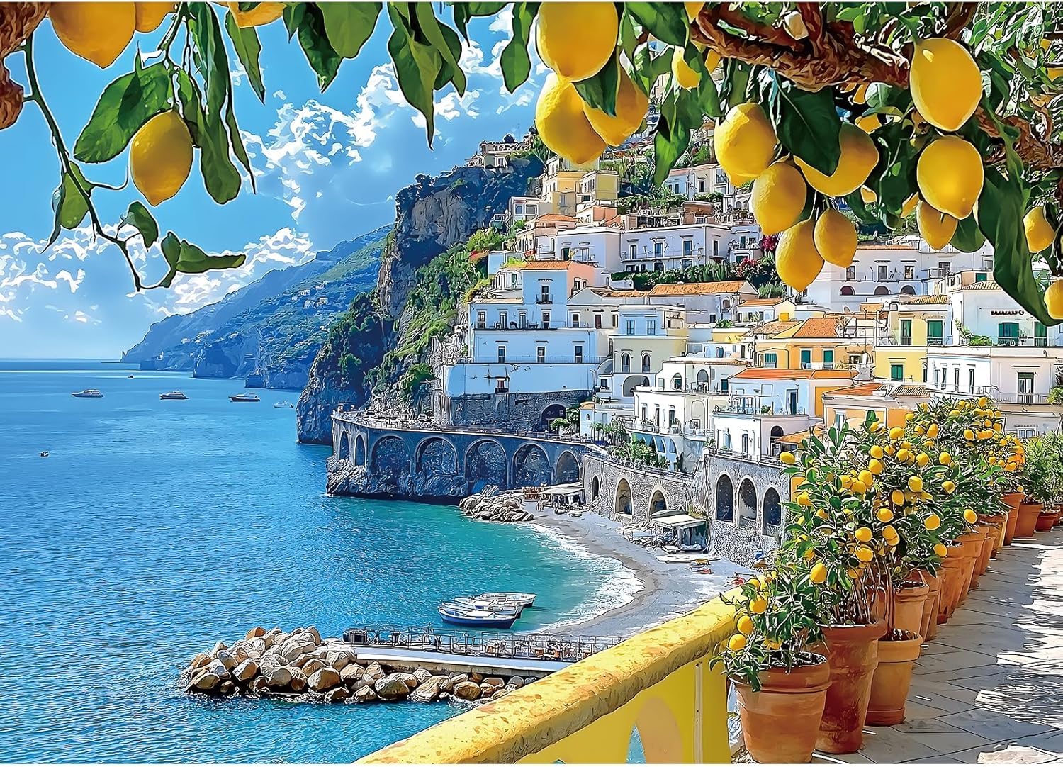 MINIWAN Amalfi Coast Puzzle – 300 Pieces, 17x11 in, Coastal Landscape for Adults
