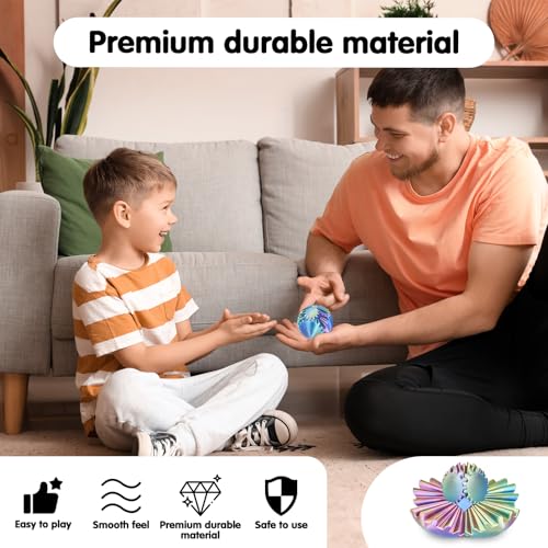 Minleway Gear Ball 3D Printed Fidget Toy – Blue Green Purple, 2.3 Inch Sensory Sphere for Stress Relief