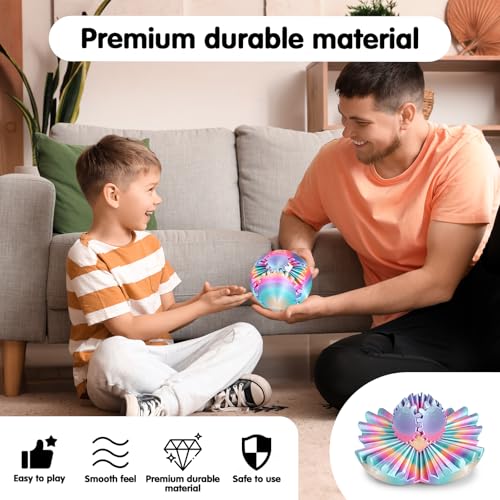 Minleway GearSphere 3D Printed Fidget Ball – Rainbow Gear Toy for Stress Relief (3.1 Inch)