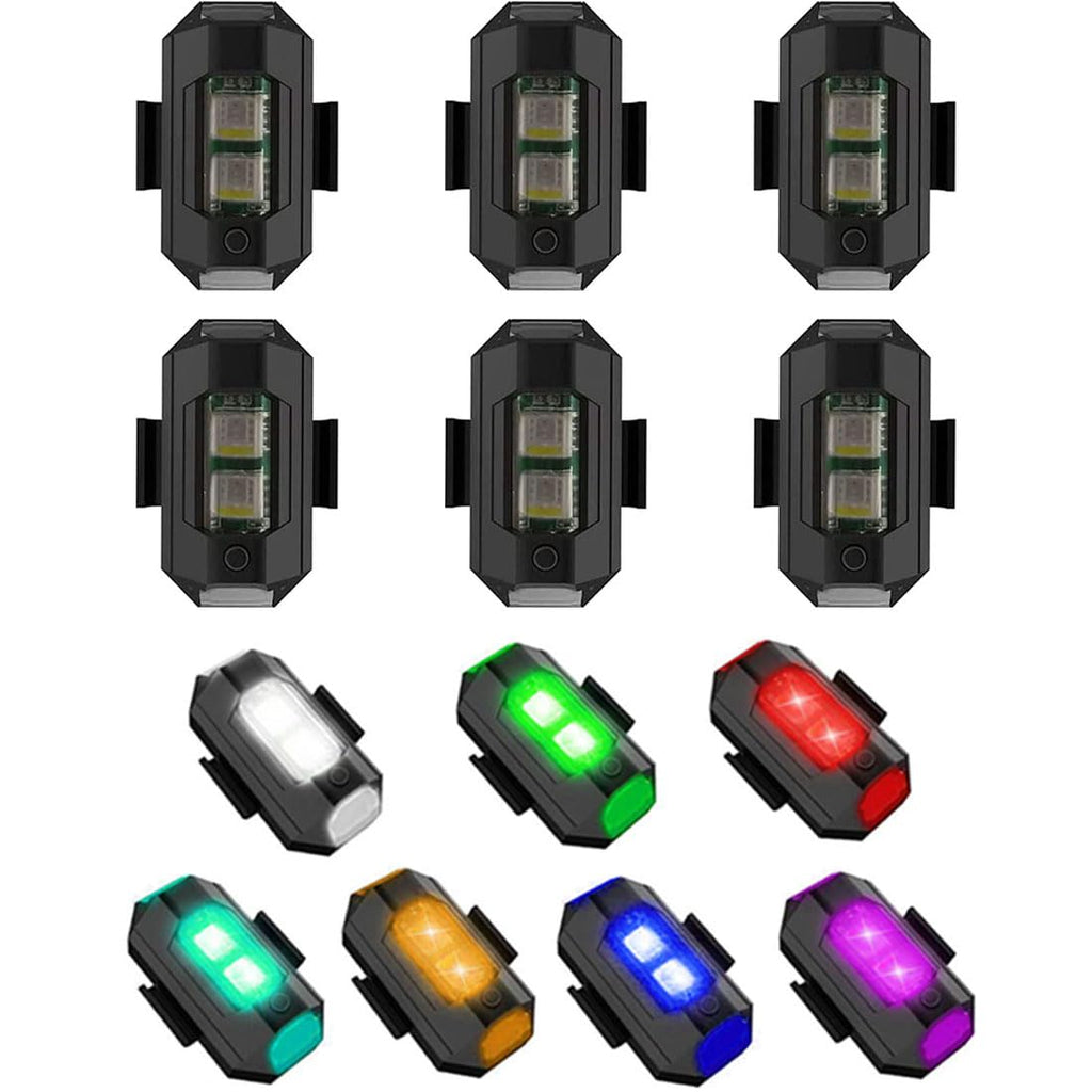 Minsezhi 6-Pack LED Strobe Drone Lights for Night Flying – FAA Compliant, Rechargeable, Lightweight, for DJI Mini 4 Pro, Avata 2, Mavic 3 and More