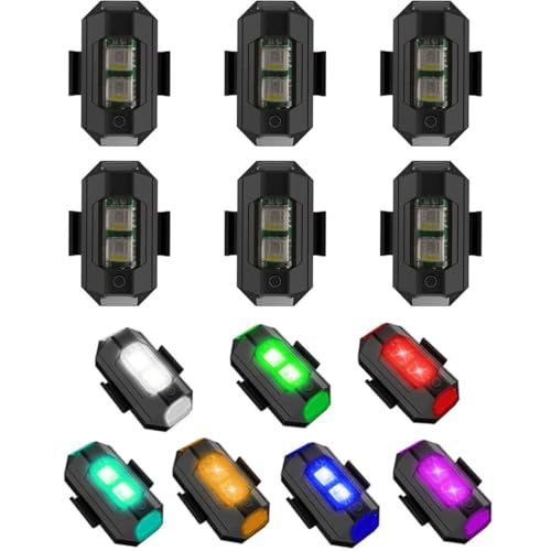 Minsezhi 6-Pack LED Strobe Drone Lights for Night Flying – FAA Compliant, Rechargeable, Lightweight, for DJI Mini 4 Pro, Avata 2, Mavic 3 and More