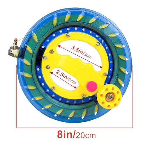 Mint's Colorful Life 8-Inch Kite Reel Winder with 1000ft Nylon Line - Blue