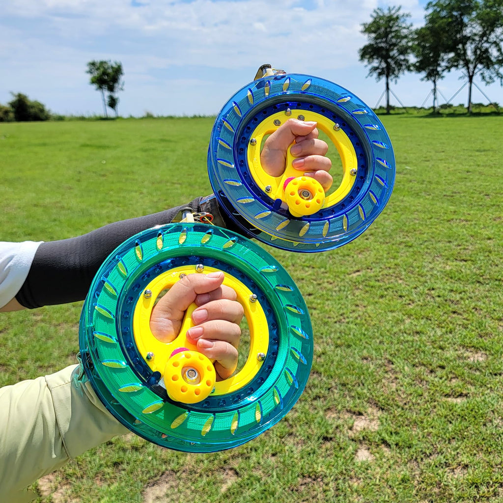 Mint's Colorful Life 8-Inch Kite Reel Winder with 1000ft Nylon Line - Blue