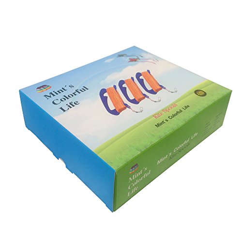 Mint's Colorful Life Kite String Handle 3-Pack – 300ft per Spool, Sturdy Wooden Grip with Connector Clasp