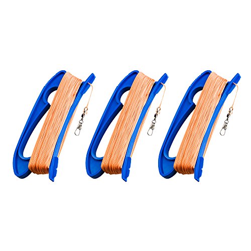 Mint's Colorful Life Kite String Handle 3-Pack – 300ft per Spool, Sturdy Wooden Grip with Connector Clasp