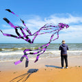 Mint's Colorful Life Purple Spotty Octopus Kite - Large 3D Soft Kite with Long Tail, Easy to Fly for Beach and Park