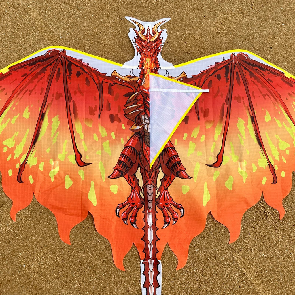 Mint's Colorful Life Red Dragon Kite – Easy-to-Fly 51x33 Inch Kite with 300ft String for Kids and Adults