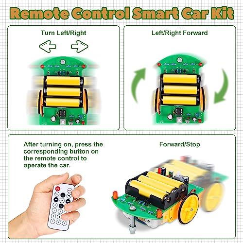 MiOYOOW DIY Remote Control Car Kit – Soldering Practice Robot Car for Learning Electronics