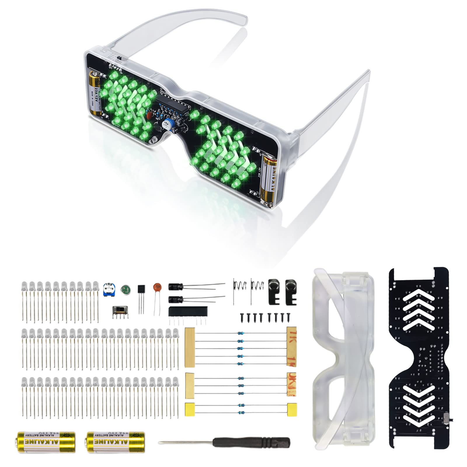 MiOYOOW Sound-Activated LED Glasses Soldering Kit - DIY STEM Project for Learning Electronics