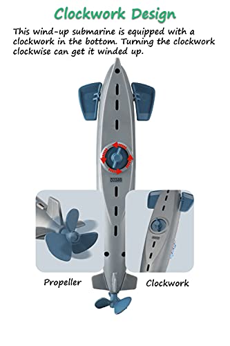 Miracland Wind-up Submarine Bath Toy – Battery-Free Clockwork Pigboat for Kids