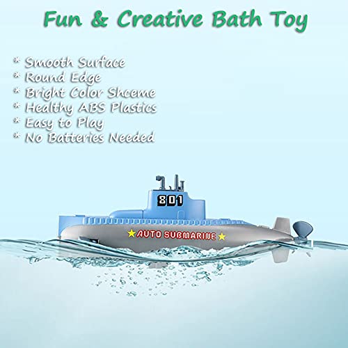 Miracland Wind-up Submarine Bath Toy – Battery-Free Clockwork Pigboat for Kids