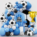 Miucat 103-Piece Soccer Balloon Arch Kit – Blue and White Football Party Set with Foil Balloons