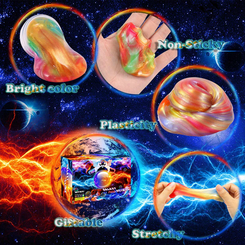 MiVRIU 24 Pack Ball Slime Party Favors - Soft, Scented Galaxy Slime Balls for Kids Ages 5-12