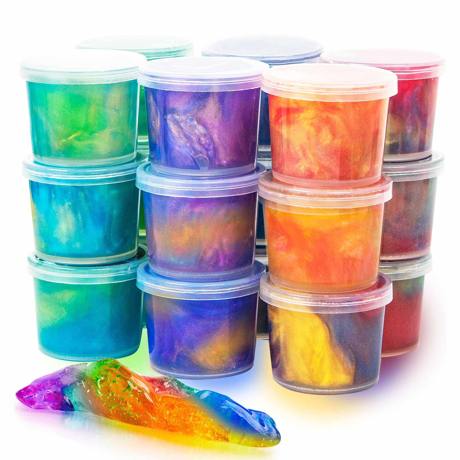 MiVRIU 24-Pack Galaxy Slime Party Favors – Stretchy Non-Sticky Slime Kit for Kids 5-12, Classroom Prizes, Stocking Stuffers, Goodie Bag Fillers