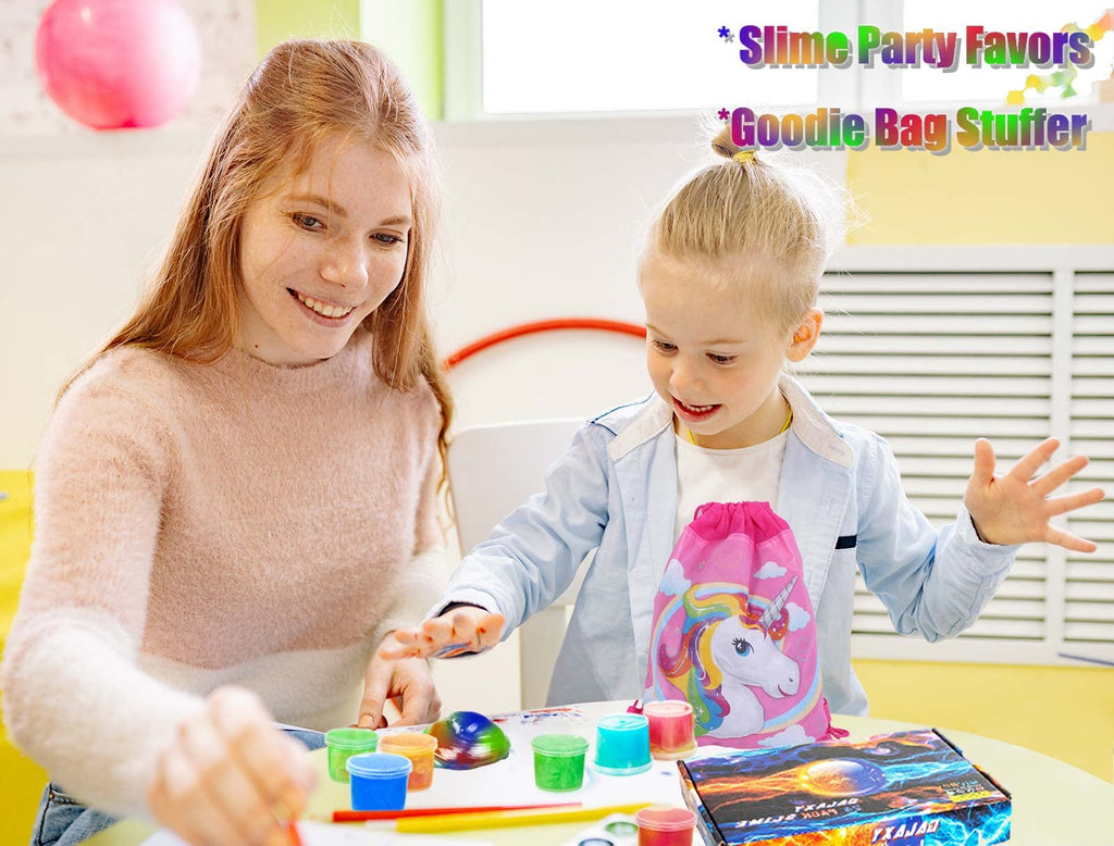 MiVRIU 24-Pack Galaxy Slime Party Favors – Stretchy Non-Sticky Slime Kit for Kids 5-12, Classroom Prizes, Stocking Stuffers, Goodie Bag Fillers