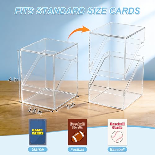 Mlikero 4-Pack Acrylic Commander Deck Boxes – Clear & Black, Holds 100+ Sleeved Cards with Dividers