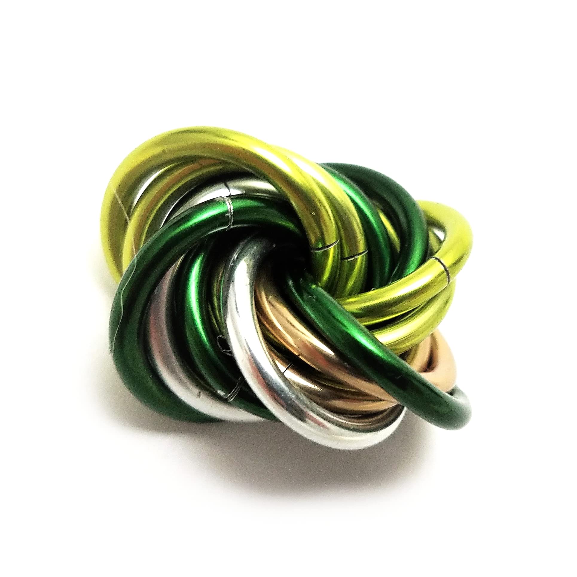 Möbii Fidget Ball (MultiColor) - Quiet ADHD Anxiety Stress Relief Toy, Small Shamrock, Handcrafted in USA