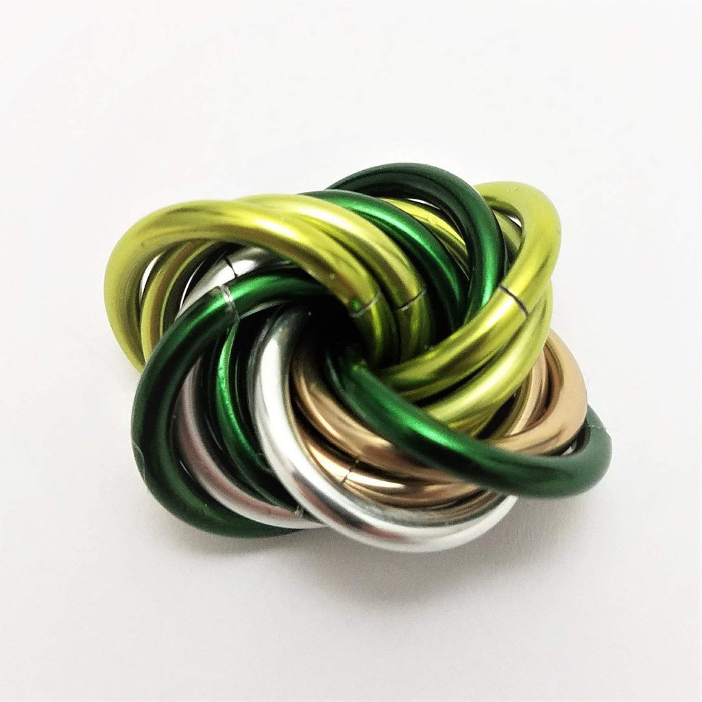 Möbii Fidget Ball (MultiColor) - Quiet ADHD Anxiety Stress Relief Toy, Small Shamrock, Handcrafted in USA