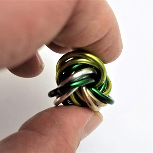 Möbii Fidget Ball (MultiColor) - Quiet ADHD Anxiety Stress Relief Toy, Small Shamrock, Handcrafted in USA
