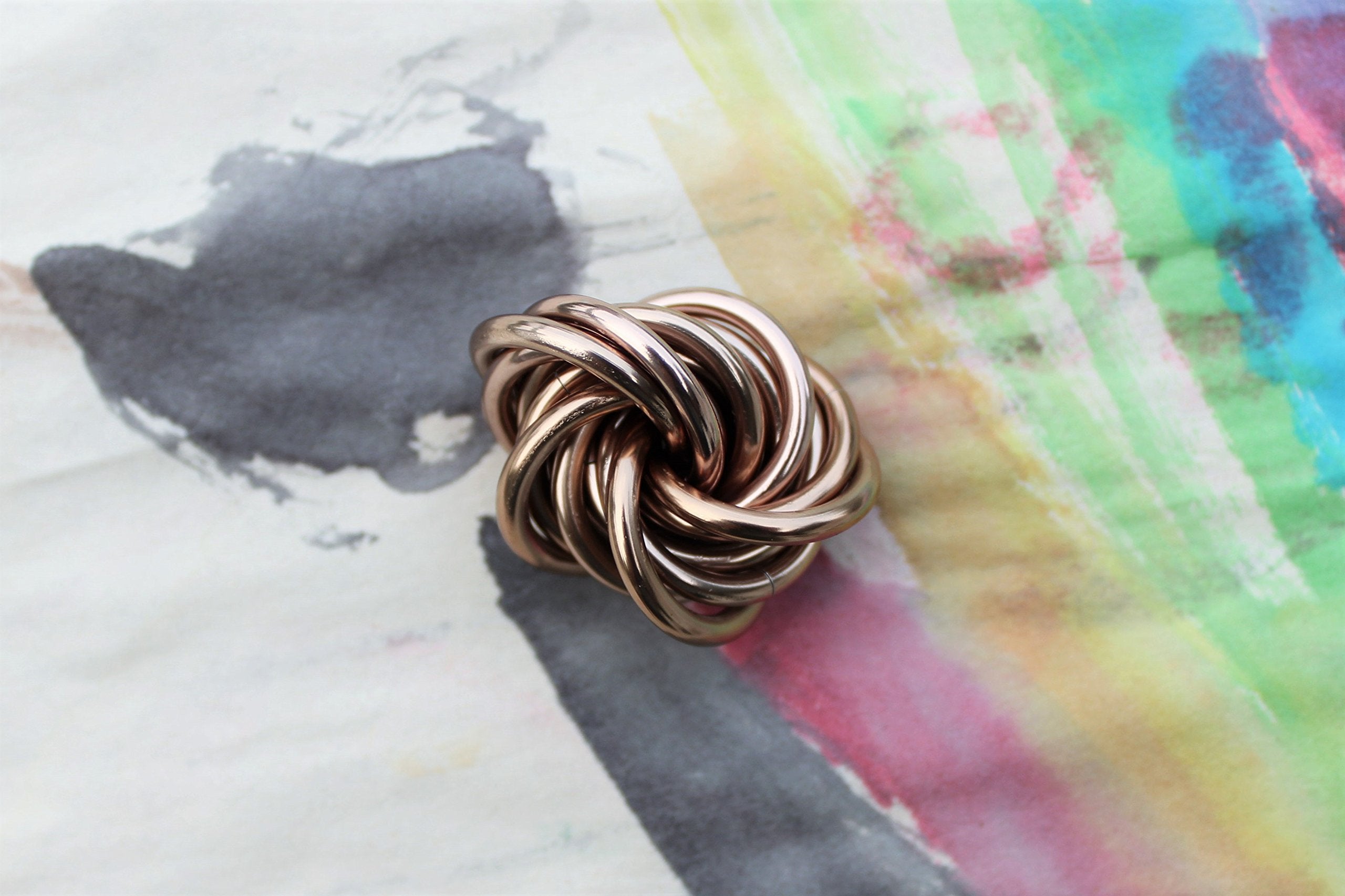 Möbii Fidget Ball (Small, Champagne): Quiet, Discreet Stress Relief Toy for Home, Office & Travel