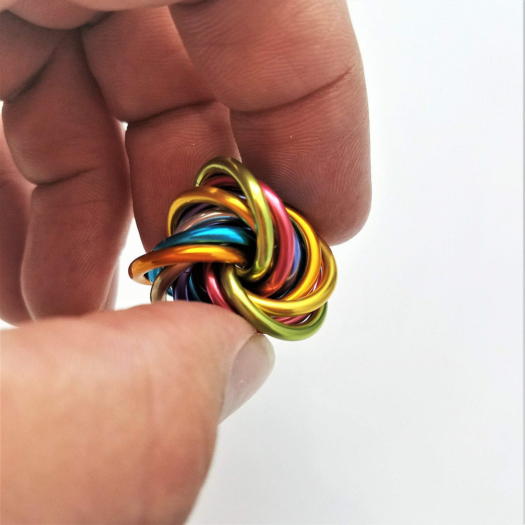 Möbii Fidget Ball (Small, MultiColor) – Quiet Stress Relief Toy Handcrafted in USA