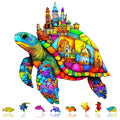 Mocfesk Wooden Puzzle: Sea Turtle Castle – Small Jigsaw for Adults, Seniors, Kids