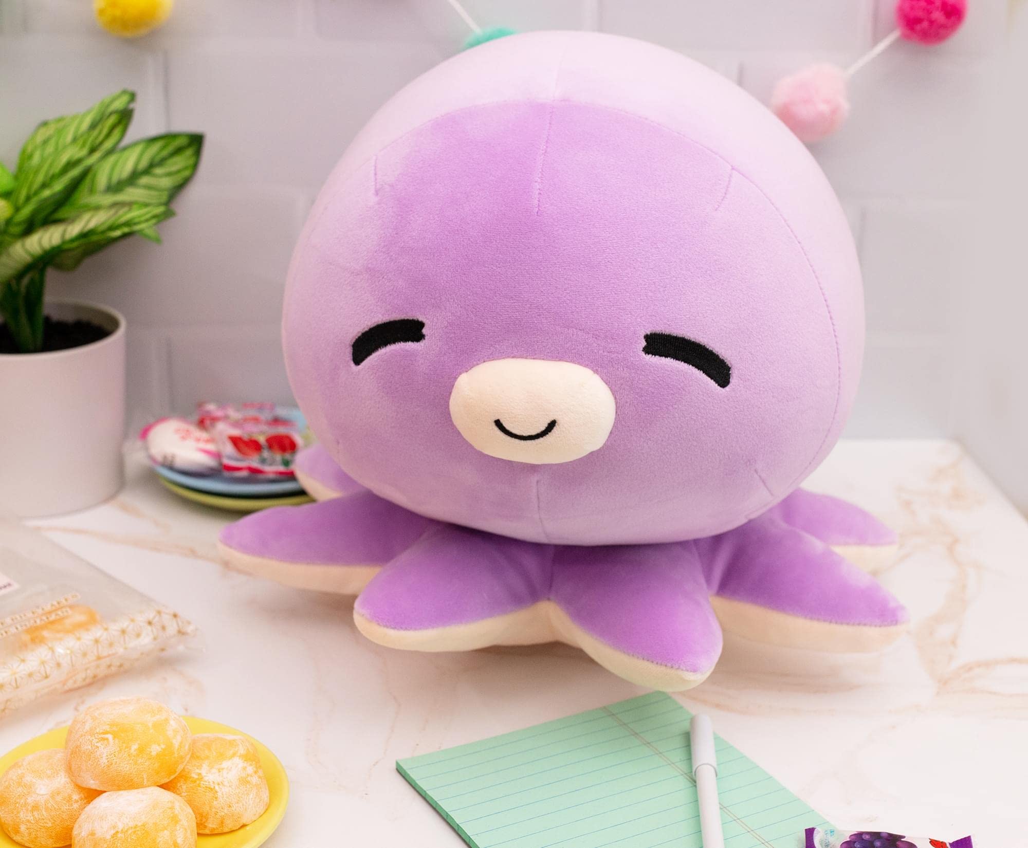 MochiOshis 12-Inch Ibuki Inkyoshi Plush Toy - Purple Octopus Stuffed Animal, Kawaii Collectible