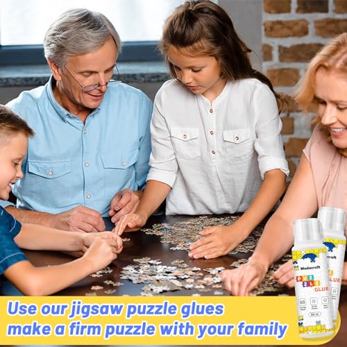 Modacraft Jigsaw Puzzle Glue 2 Pack 150ml | Clear Quick Dry PVA Glue for Puzzles & Diamond Paintings