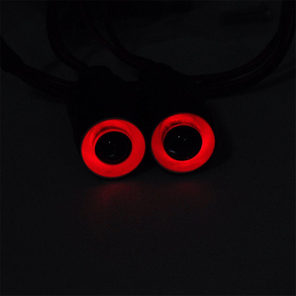 MOHERO 2 LEDs Angel Eyes & Demon Eyes LED Headlights for 1/10 RC Crawler Cars (Red+White, 17mm)
