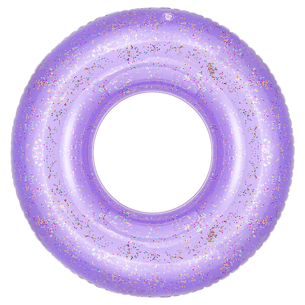 MoKo 90cm Purple Glitter Swim Ring – Inflatable Pool Float for Kids and Adults