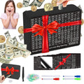 MoliDow Wooden Money Saving Box – No-Install Cash Vault for Savings up to $10,000, Includes Pens and Trackers