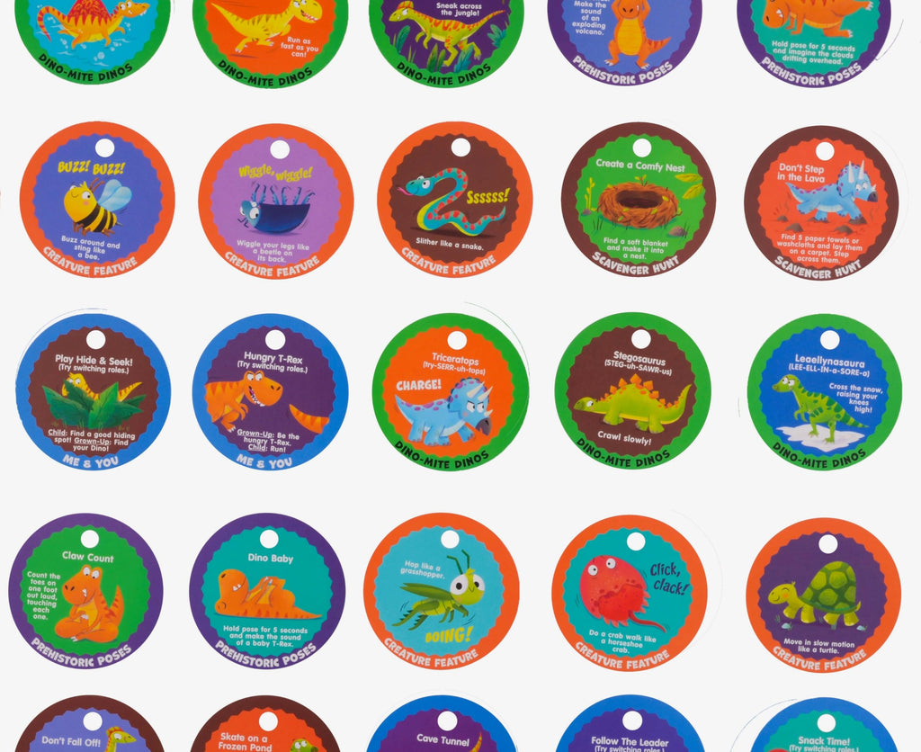 MOLLYBEE KIDS Dino Stomp & Roar – 20 Double-Sided Dinosaur Activity Cards for Toddlers & Preschoolers Ages 3+