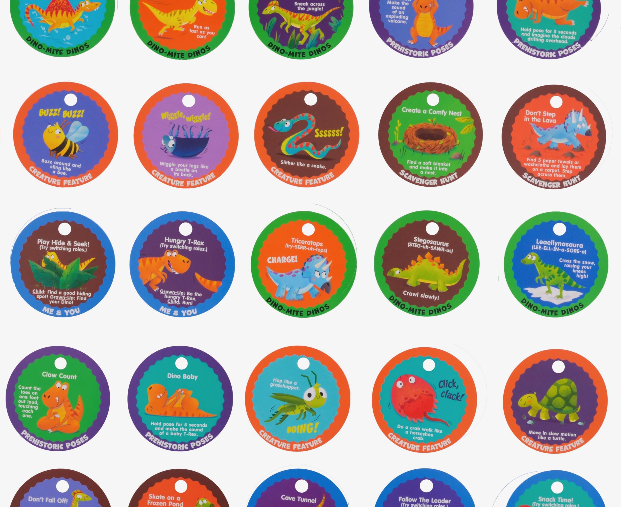 MOLLYBEE KIDS Dino Stomp & Roar – 20 Double-Sided Dinosaur Activity Cards for Toddlers & Preschoolers Ages 3+