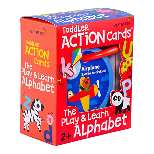 MOLLYBEE KIDS Preschool Activity Cards (Alphabet) – 26 Double-Sided Letter Learning Cards with Movement Activities