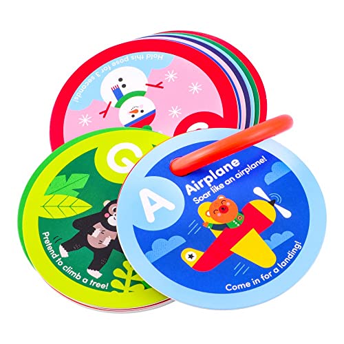 MOLLYBEE KIDS Preschool Activity Cards (Alphabet) – 26 Double-Sided Letter Learning Cards with Movement Activities