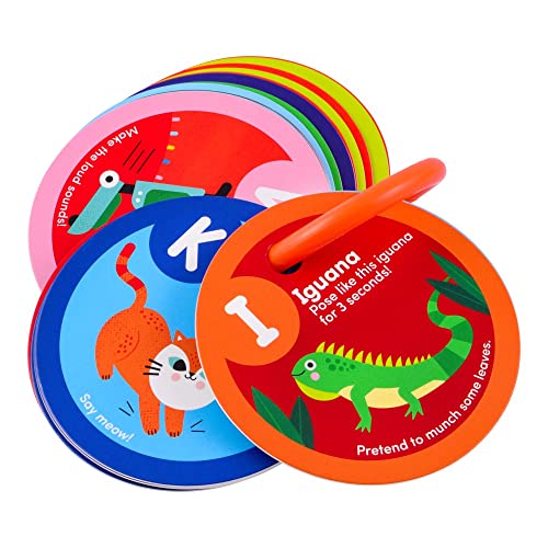 MOLLYBEE KIDS Preschool Activity Cards (Alphabet) – 26 Double-Sided Letter Learning Cards with Movement Activities