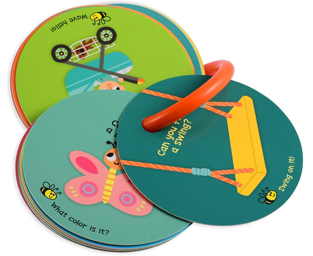 MOLLYBEE Kids Toddler Outdoor Scavenger Hunt Cards – 20 Double-Sided Park Exploration Game with Ring, Ages 2-4