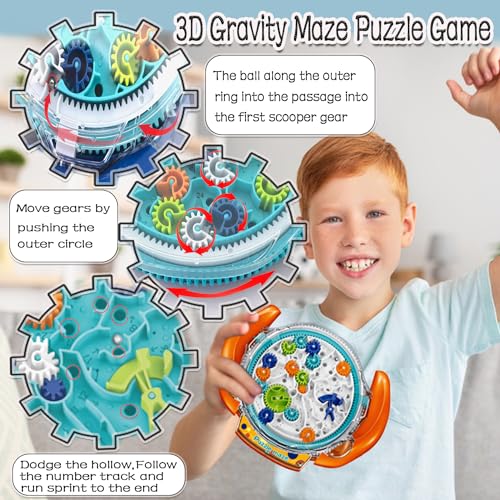 Mom&myaboys 3D Maze Puzzle Game – Brain Teaser for Ages 8+ (Orange)