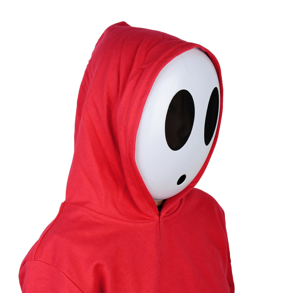 Monisorly White Shy Guy Full Face Mask – PVC Cosplay Prop for Halloween & Carnivals