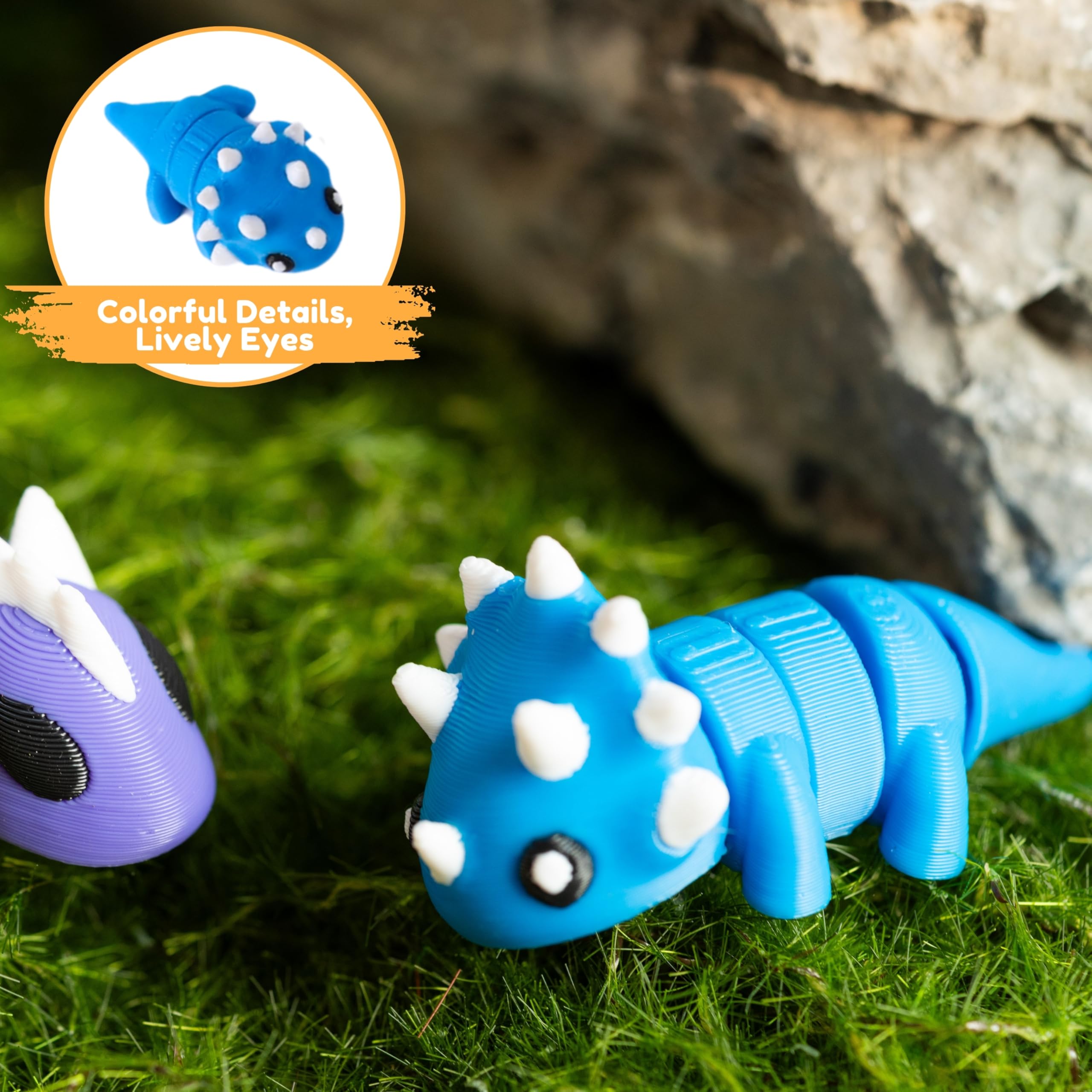 MONJITA 35-Piece Mini 3D Printed Animal Figurines – Articulated Fidget Toys, Desk Decor & Party Favors
